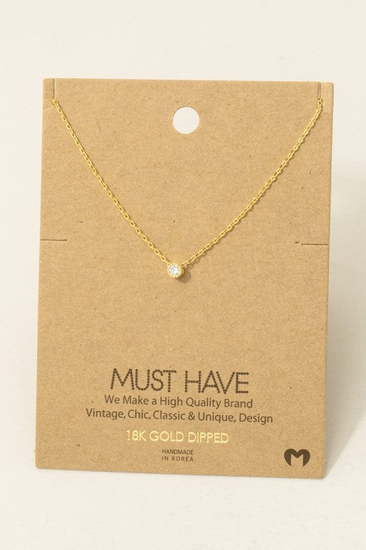 Mini CZ Round Must Have Necklace