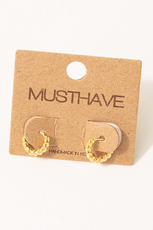 Mini Twist Hoop Must Have Earring-Gold