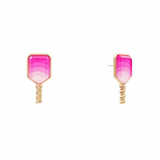 Pickleball Paddle Stud Earring - Pink