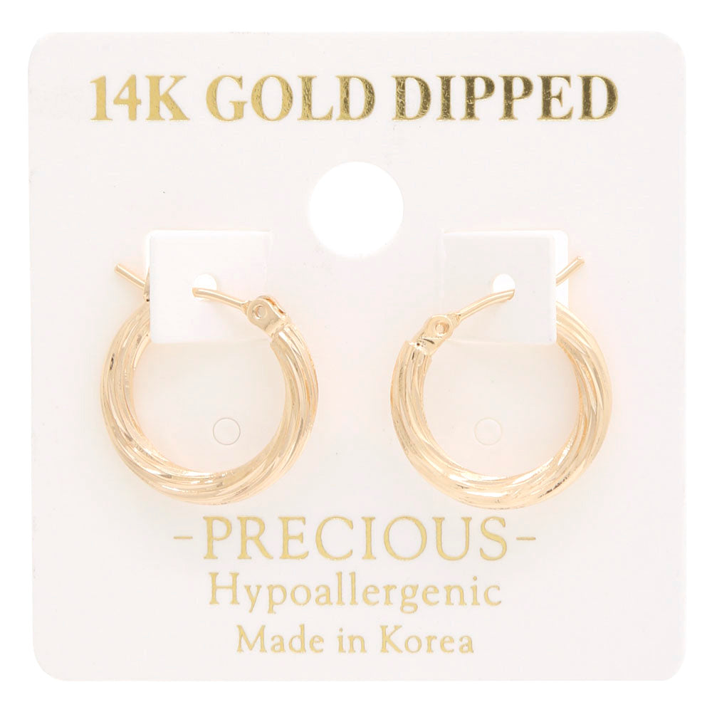 Gold Dipped Twisted Hoop Earring