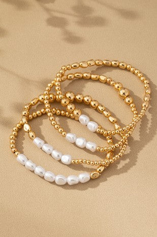 Freshwater Pearl & Mixed Bead Bracelet Set