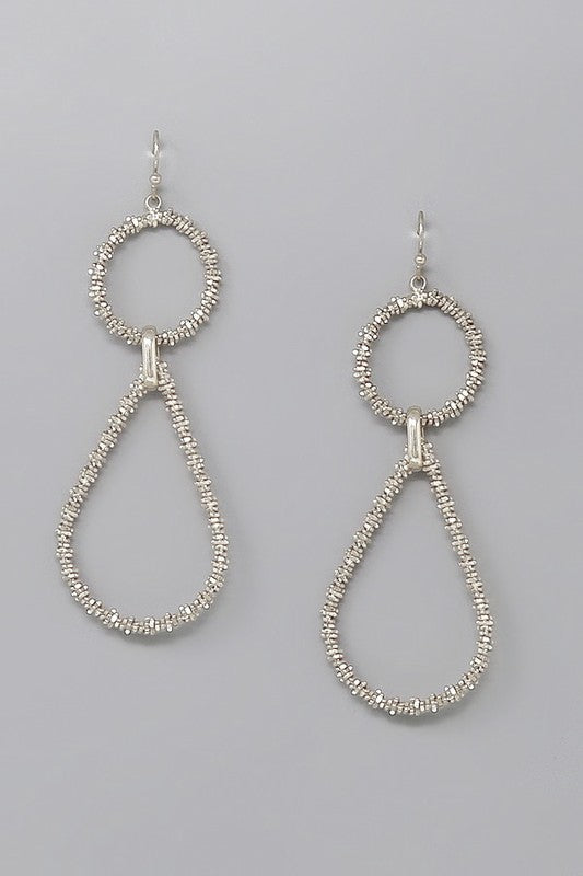 Textured Geo Shapes Drop Earring