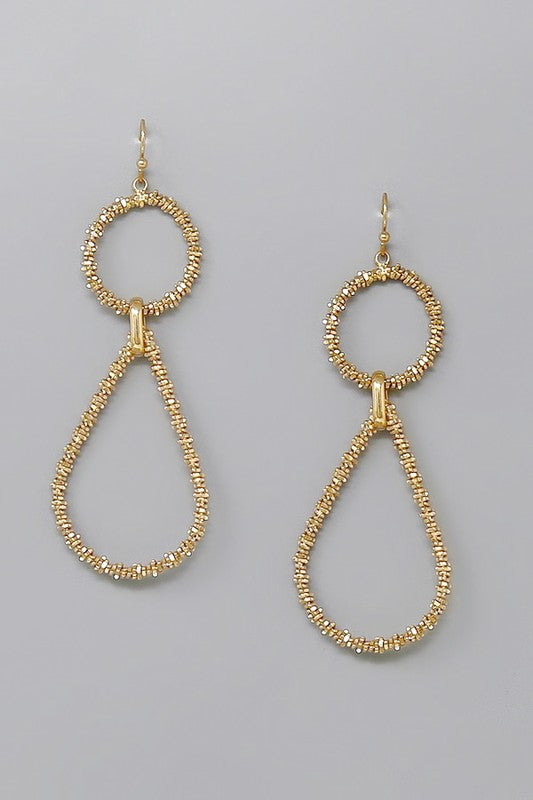 Textured Geo Shapes Drop Earring