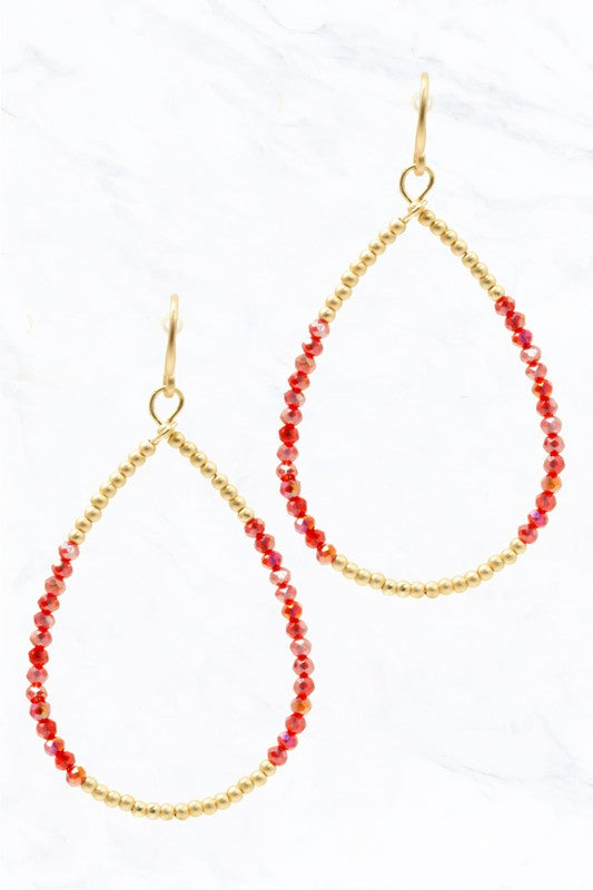 Holiday Teardrop Beaded Earring