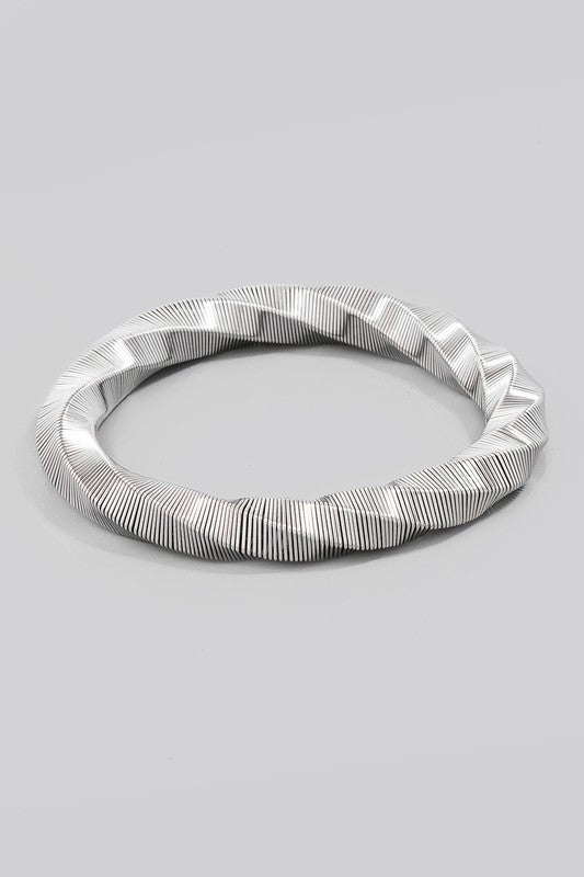 Twist Geo Coil Bangle Bracelet