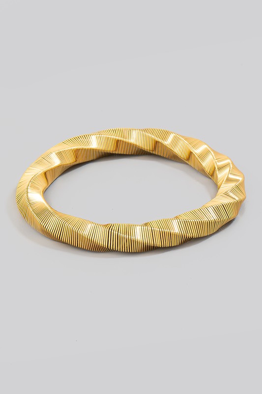 Twist Geo Coil Bangle Bracelet