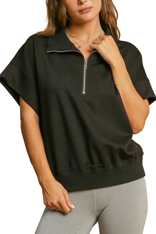 Buttery Soft 1/2 Zip Dolman Sleeve Sweatshirt