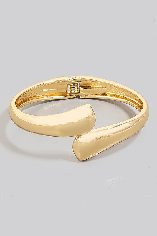 Overlap Gold Hinge Cuff Bracelet