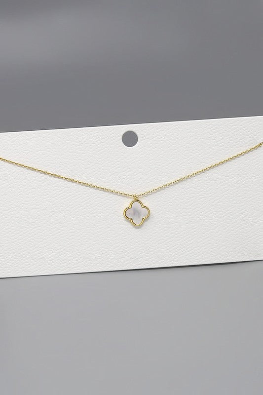 Mother of Pearl Quatrefoil Necklace