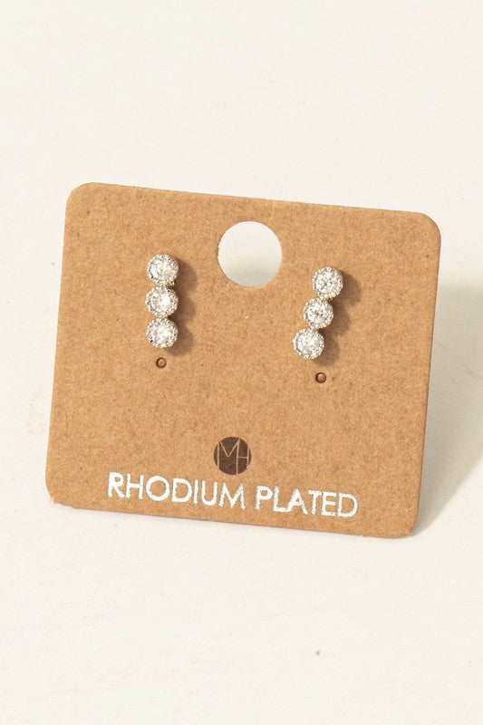 CZ Triple Circle Stud Must Have Earring