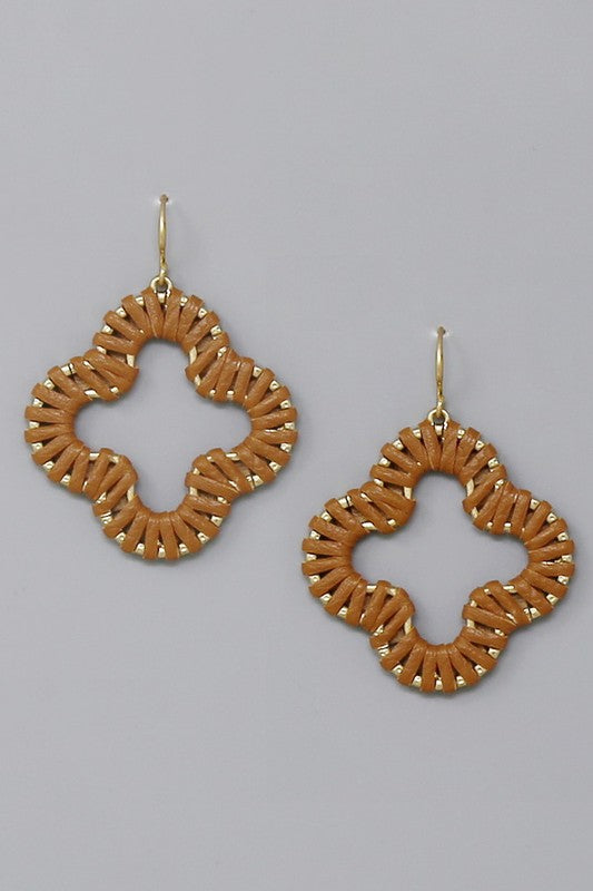 Cord Wrapped Quatrefoil Earring