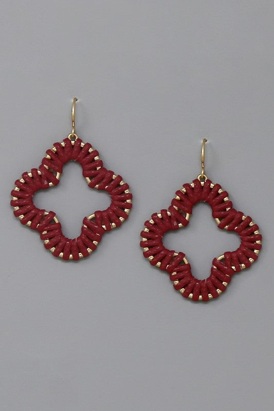 Cord Wrapped Quatrefoil Earring