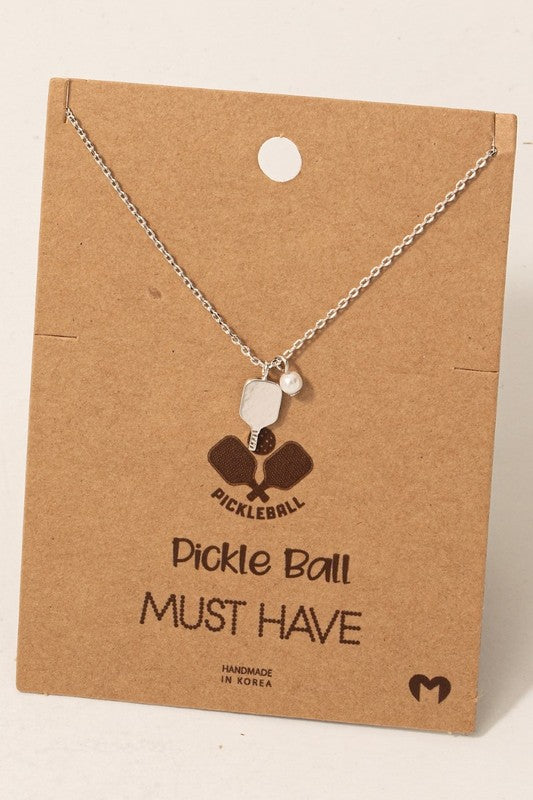 Pickleball Paddle & Pearl Must Have Necklace