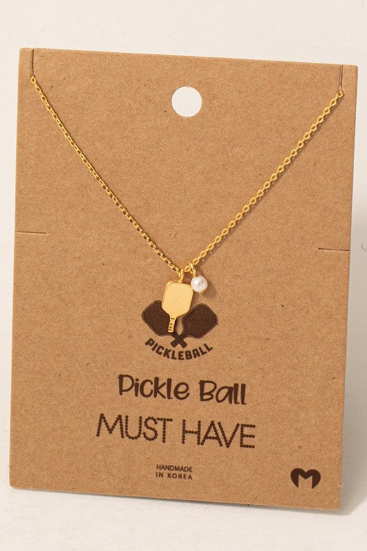 Pickleball Paddle & Pearl Must Have Necklace