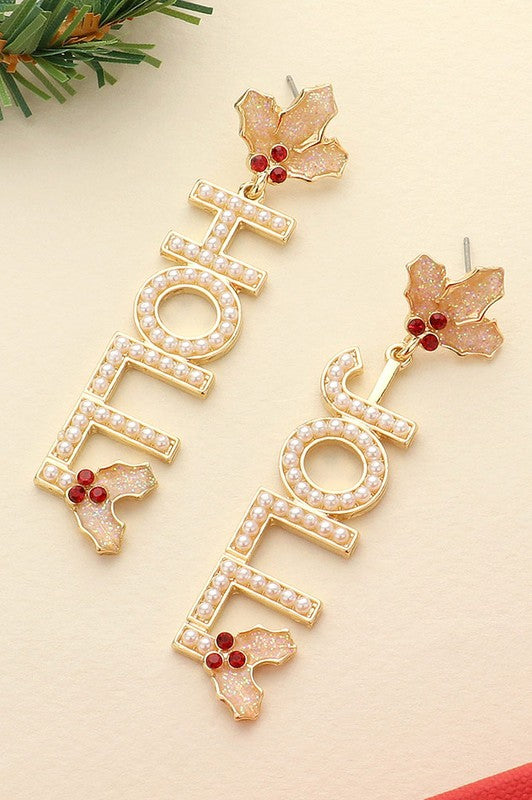 Holly Jolly Pearl Pave Earrings