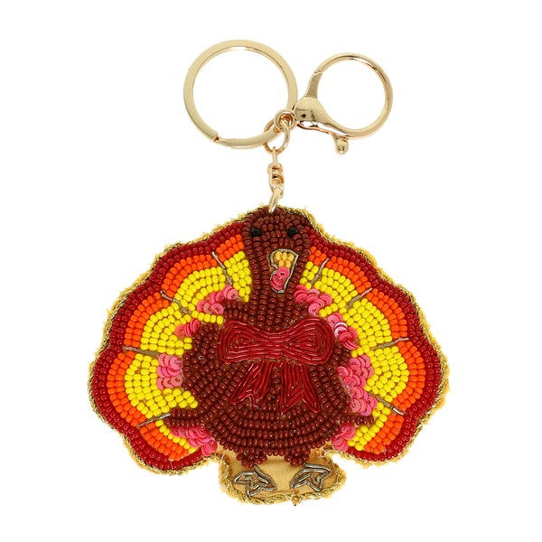 Fall Sequin Bag Charm/Key Fob
