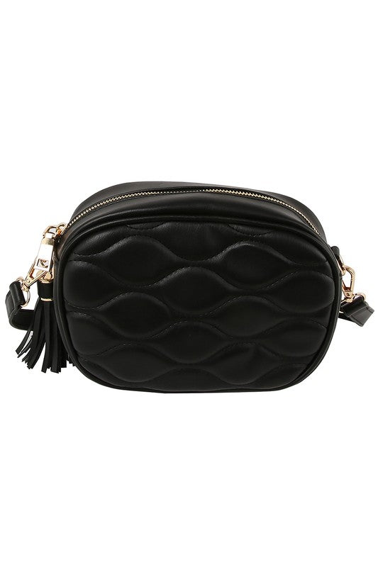 Quilted Oval Crossbody Bag