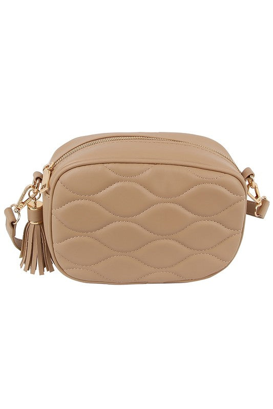 Quilted Oval Crossbody Bag