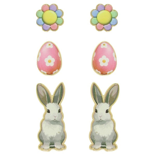 Bunny Easter Stud Earring Set