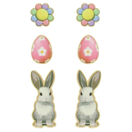 Bunny Easter Stud Earring Set