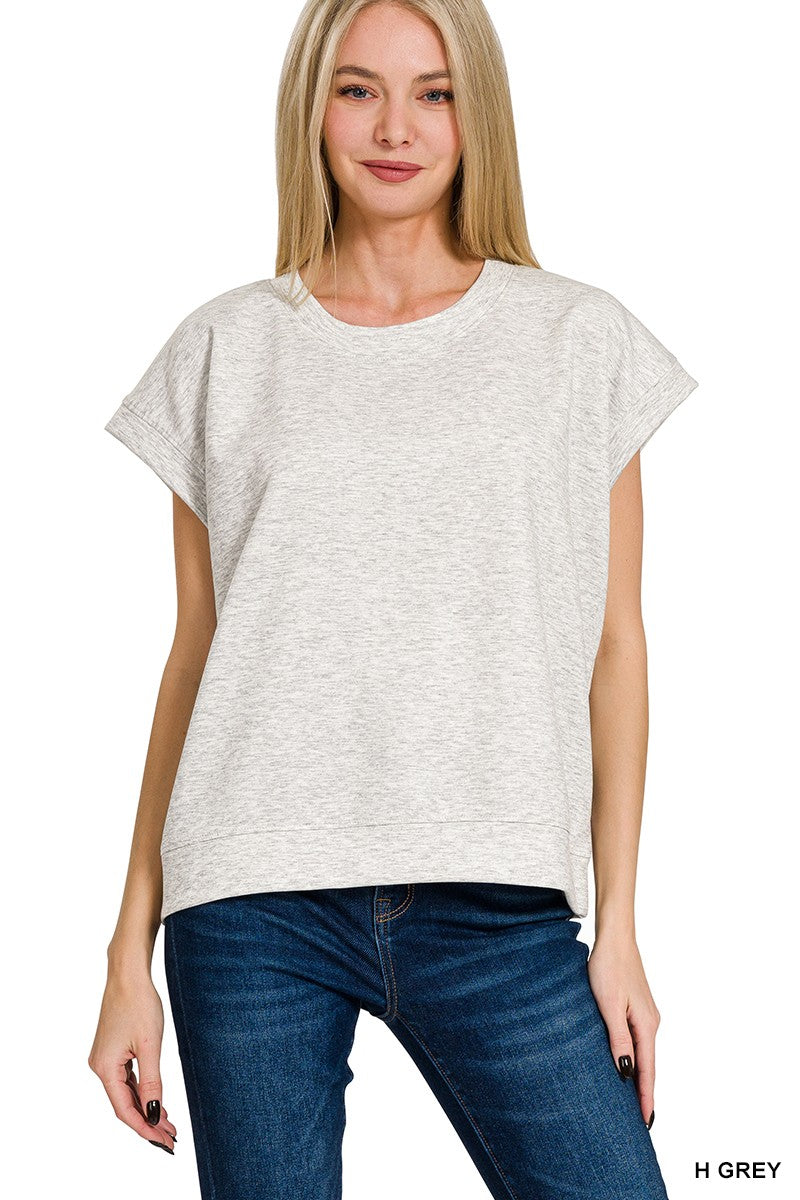 Solid Scuba Short Sleeve Top