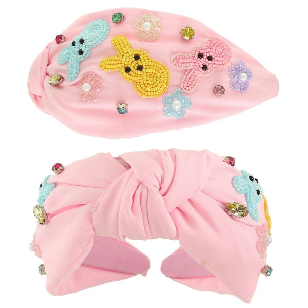 Peep Bunnies & Flower Headband-Pink