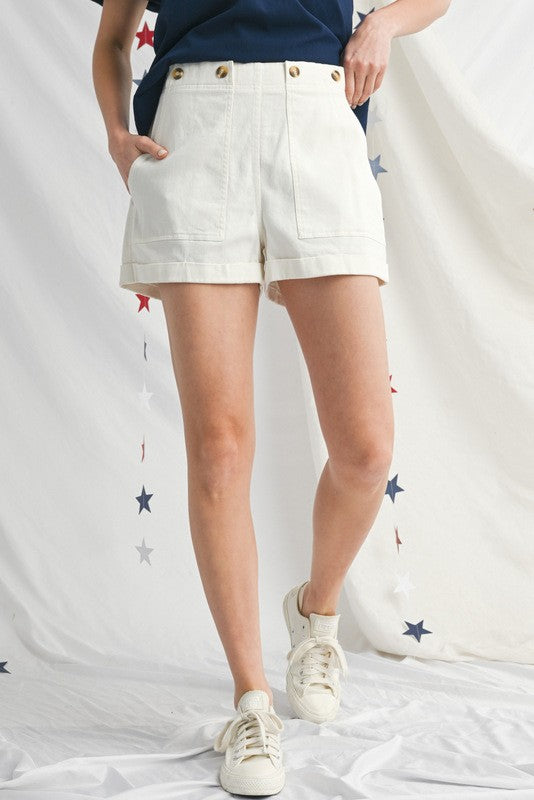 Washed Cotton Porkchop Pocket Shorts