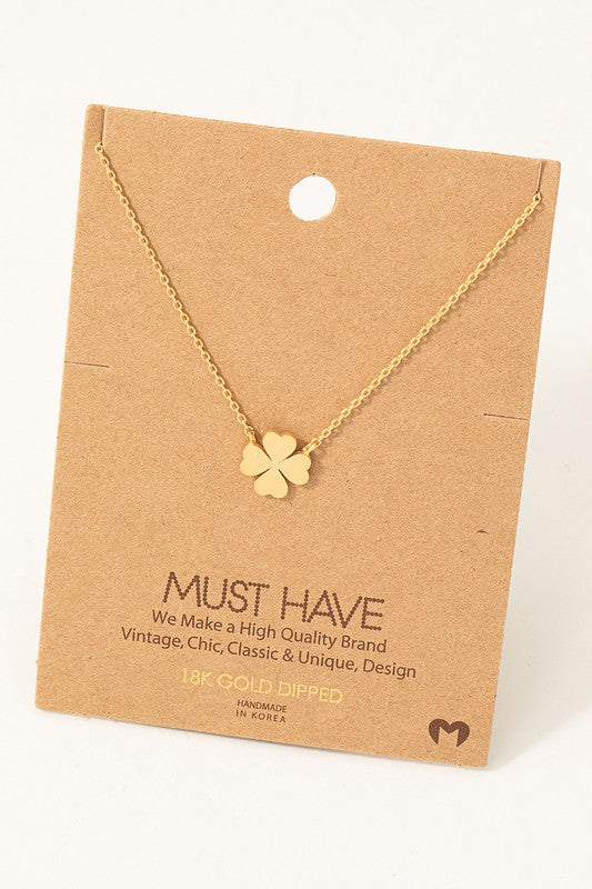 Metal Four Leaf Clover Must Have Necklace