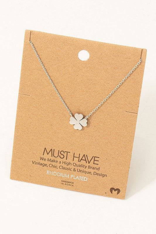 Metal Four Leaf Clover Must Have Necklace
