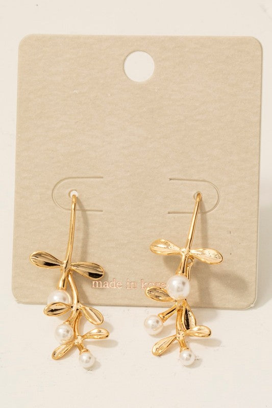 Pearl Vine Dangle Drop Earring