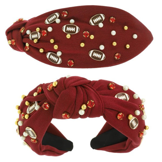 Enamel Football Knot Headband