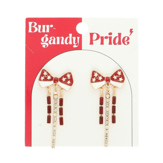 Enamel Star Bow Rhinestone Tail Earrings