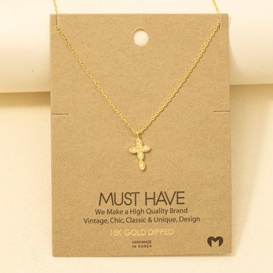 Sparkle Oval Cross Must Have Necklace
