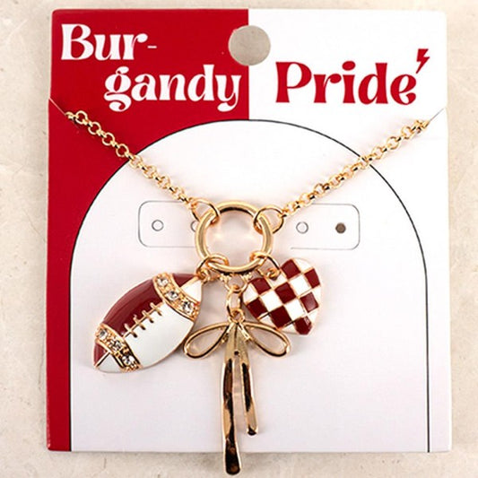 Gameday Football Multi Charm Necklace