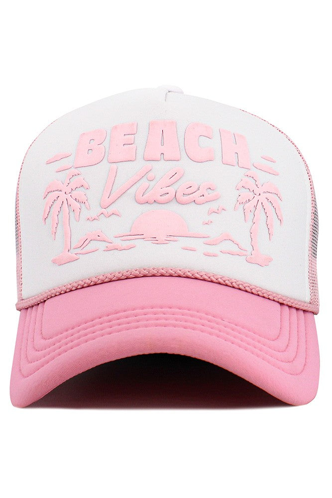 Beach Vibes Foam Trucker Hat-L.Pink