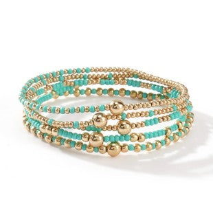 Multi Strand Ball Bead Bracelet Set