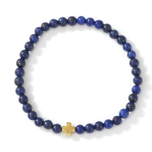 Natural Stone Cross Single Bracelet