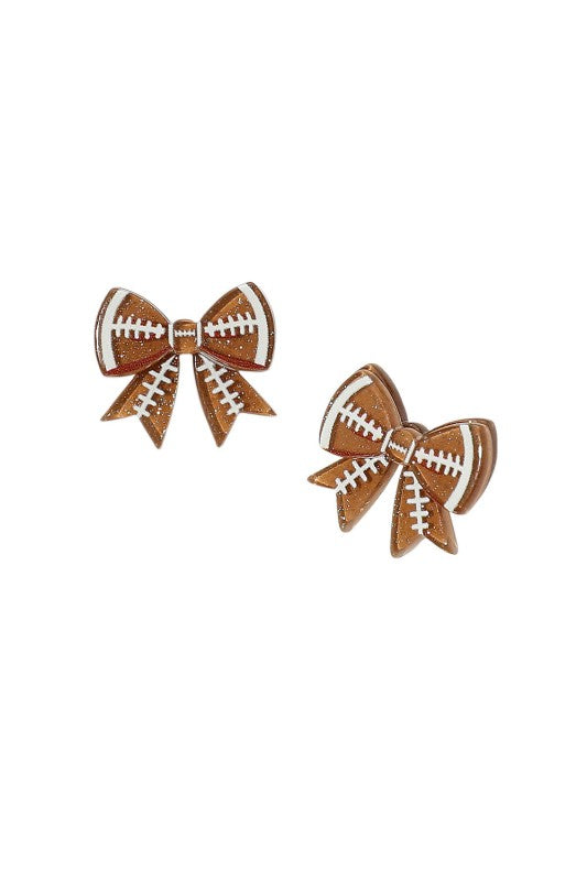 Acrylic Sports Bow Stud Earring