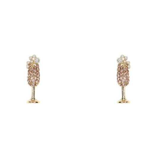 Champagne Glass Stud Earring