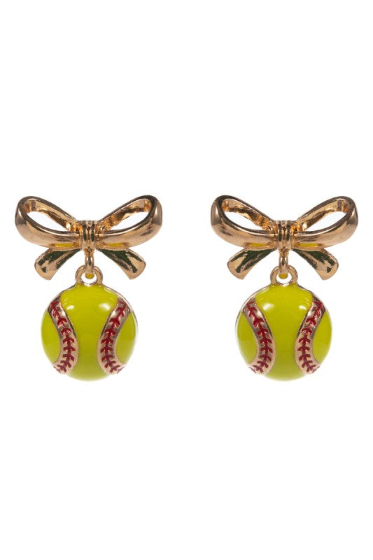 Gold Bow Sport Dangle Earring