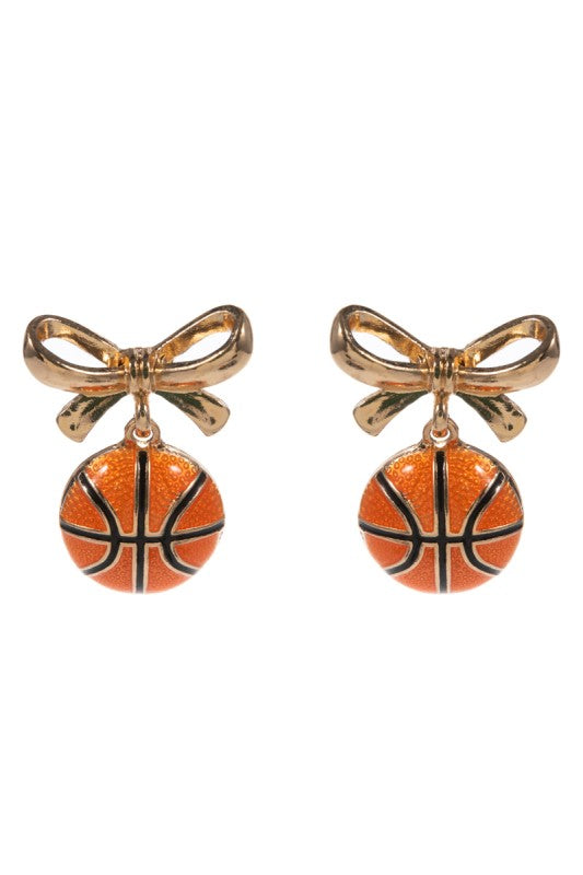 Gold Bow Sport Dangle Earring