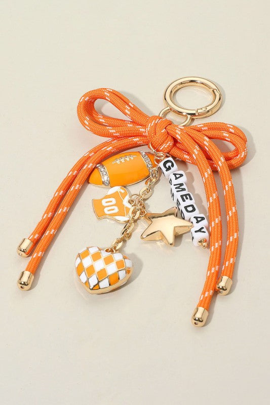 Gameday Beaded Rope Bow Bag Charm
