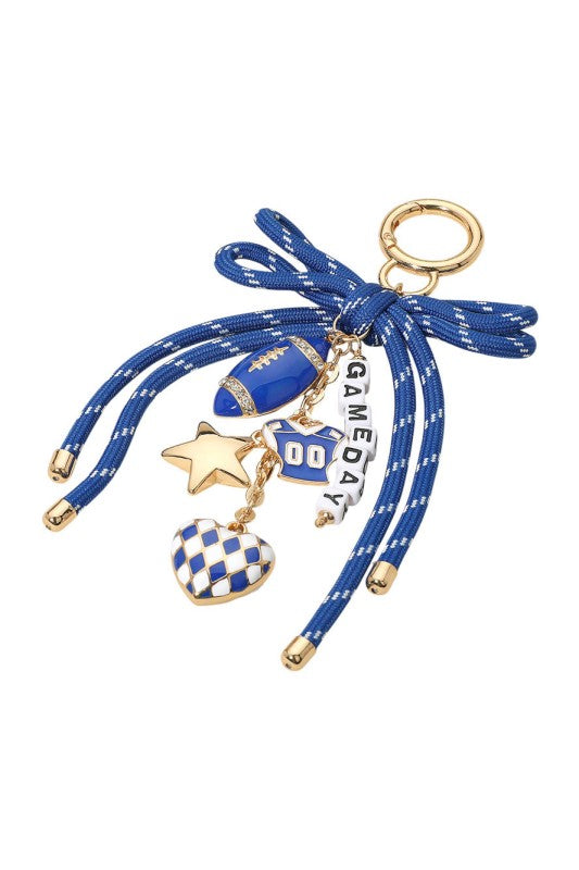 Gameday Beaded Rope Bow Bag Charm