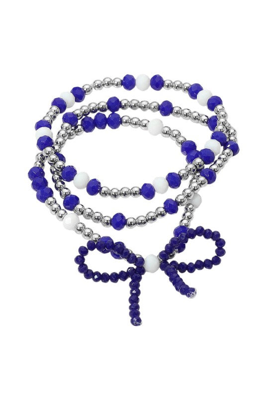 Gameday Bow Beaded Bracelet Set