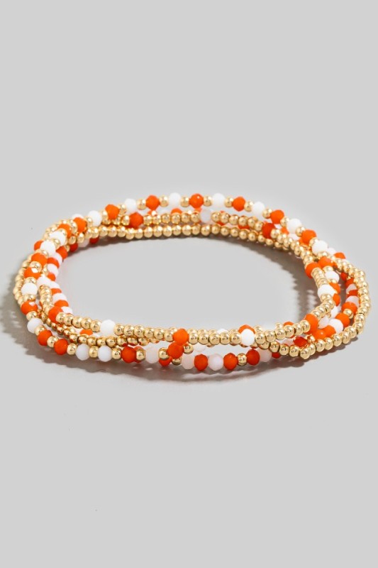 Gameday Mini Gold Ball Beaded Bracelet Set