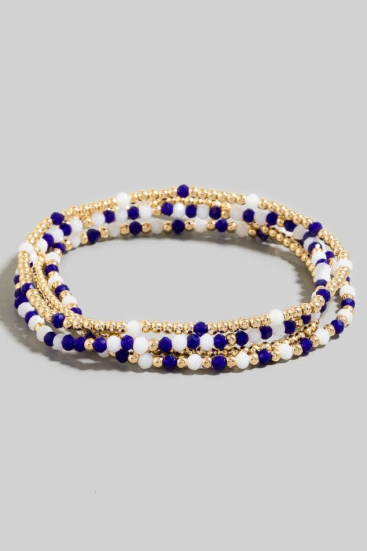 Gameday Mini Gold Ball Beaded Bracelet Set