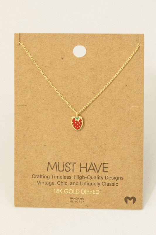 Strawberry Epoxy Must Have Necklace