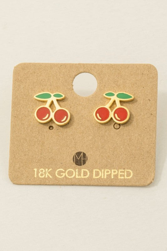 Epoxy Cherry Must Have Stud Earring
