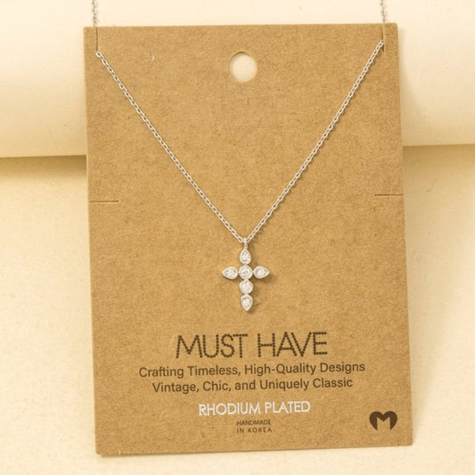 Sparkle Oval Cross Must Have Necklace