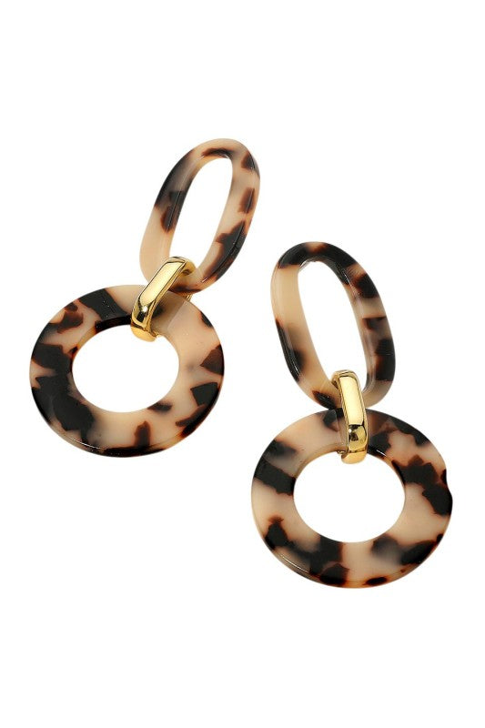 Interlocking Geo Tortoise Drop Earrings